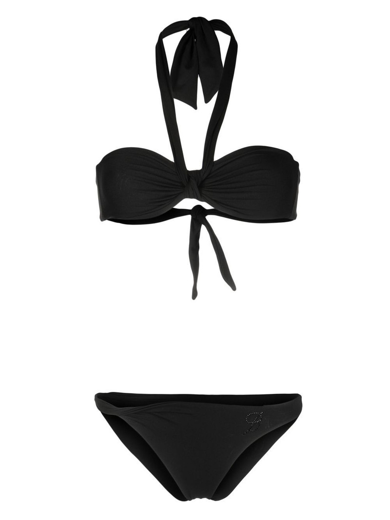 halterneck logo-embellished bikini 1