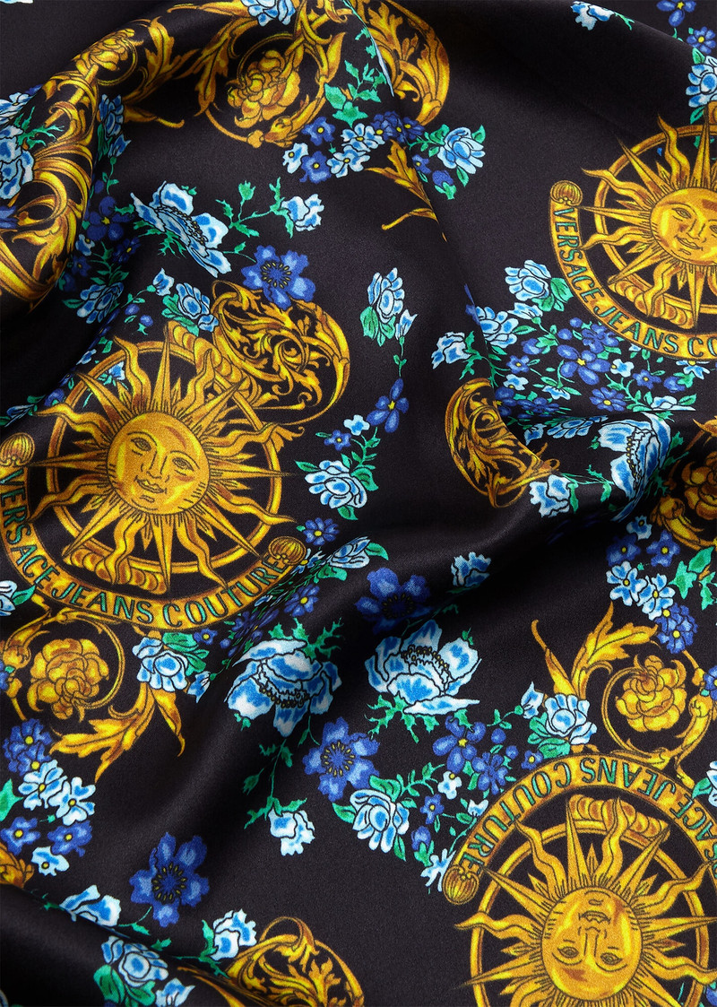 VERSACE JEANS COUTURE Sun Flower Garland Silk Scarf outlook