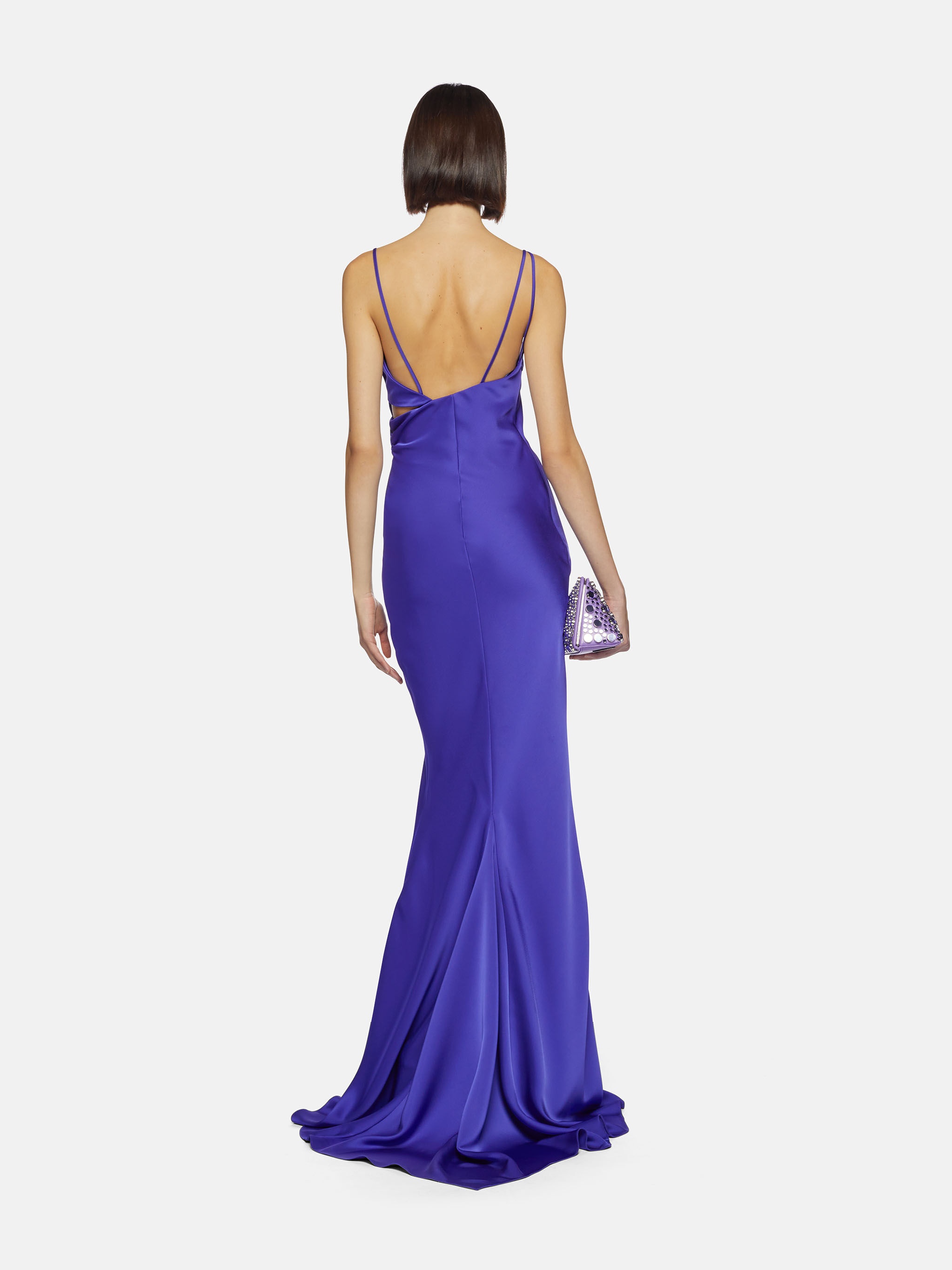 ''MELVA'' VIVID VIOLET LONG DRESS - 3