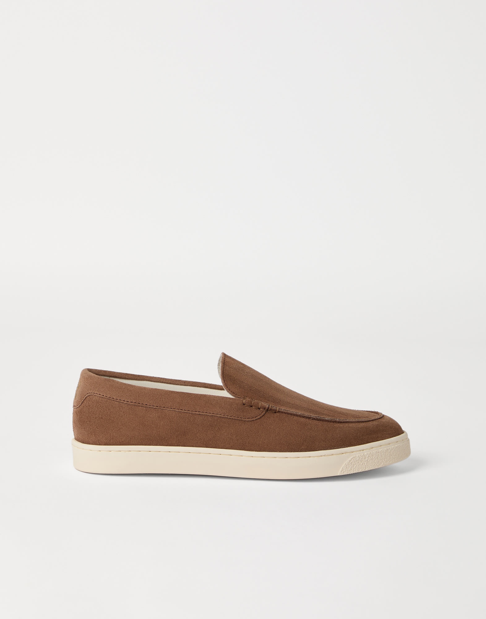 Chevron-effect suede loafers - 5