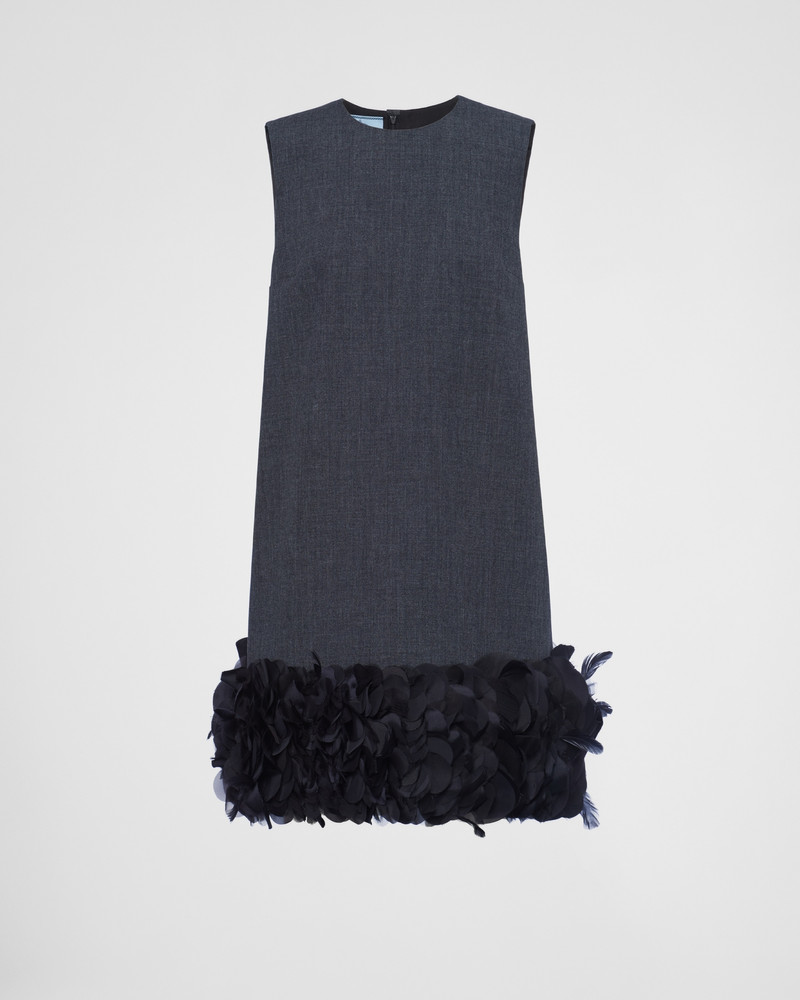 Embroidered wool mini-dress 1