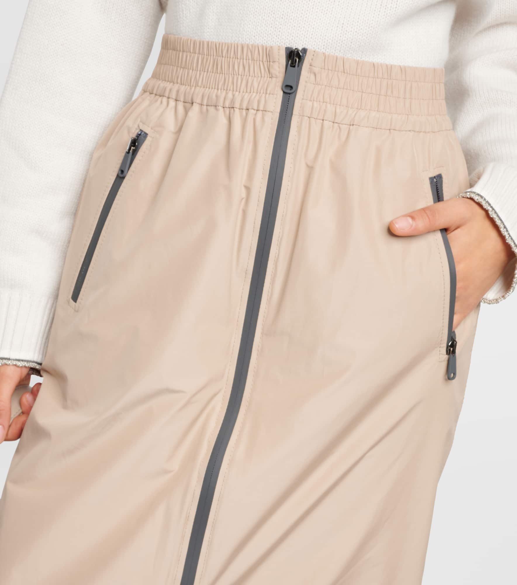 Zip-up taffeta maxi skirt - 4