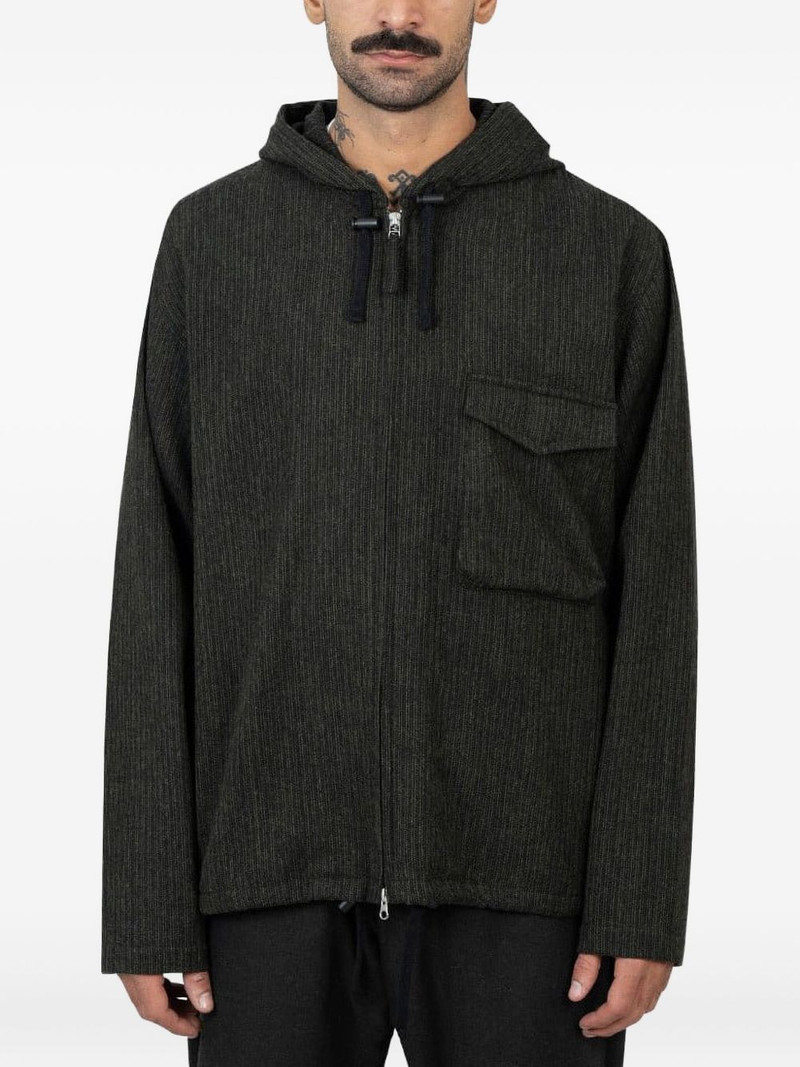 hooded stripe-pattern jacket 1