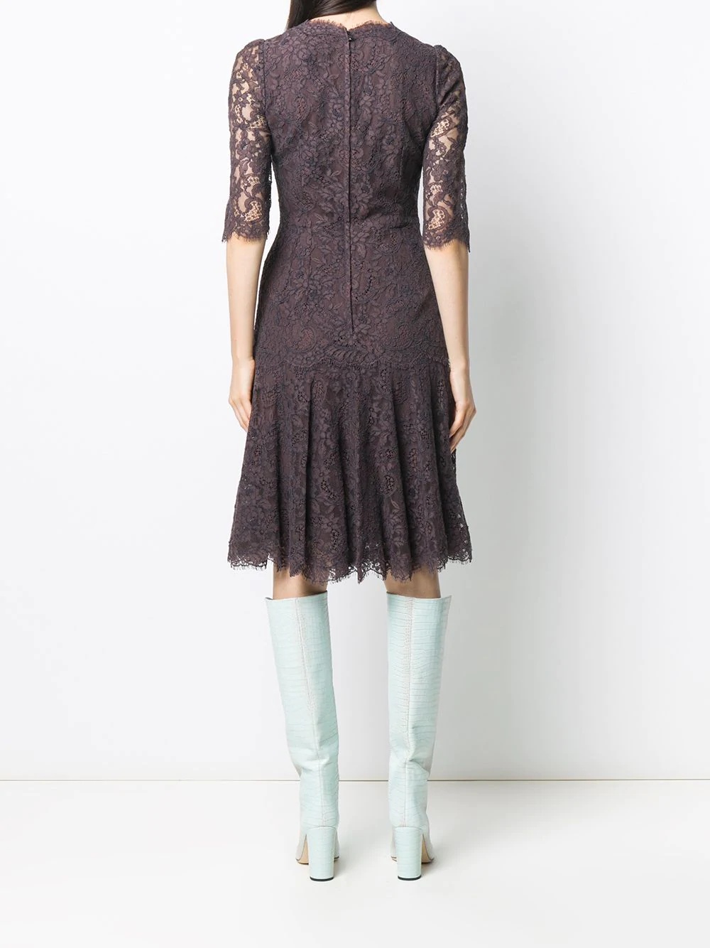 lace mid-length dress - 4