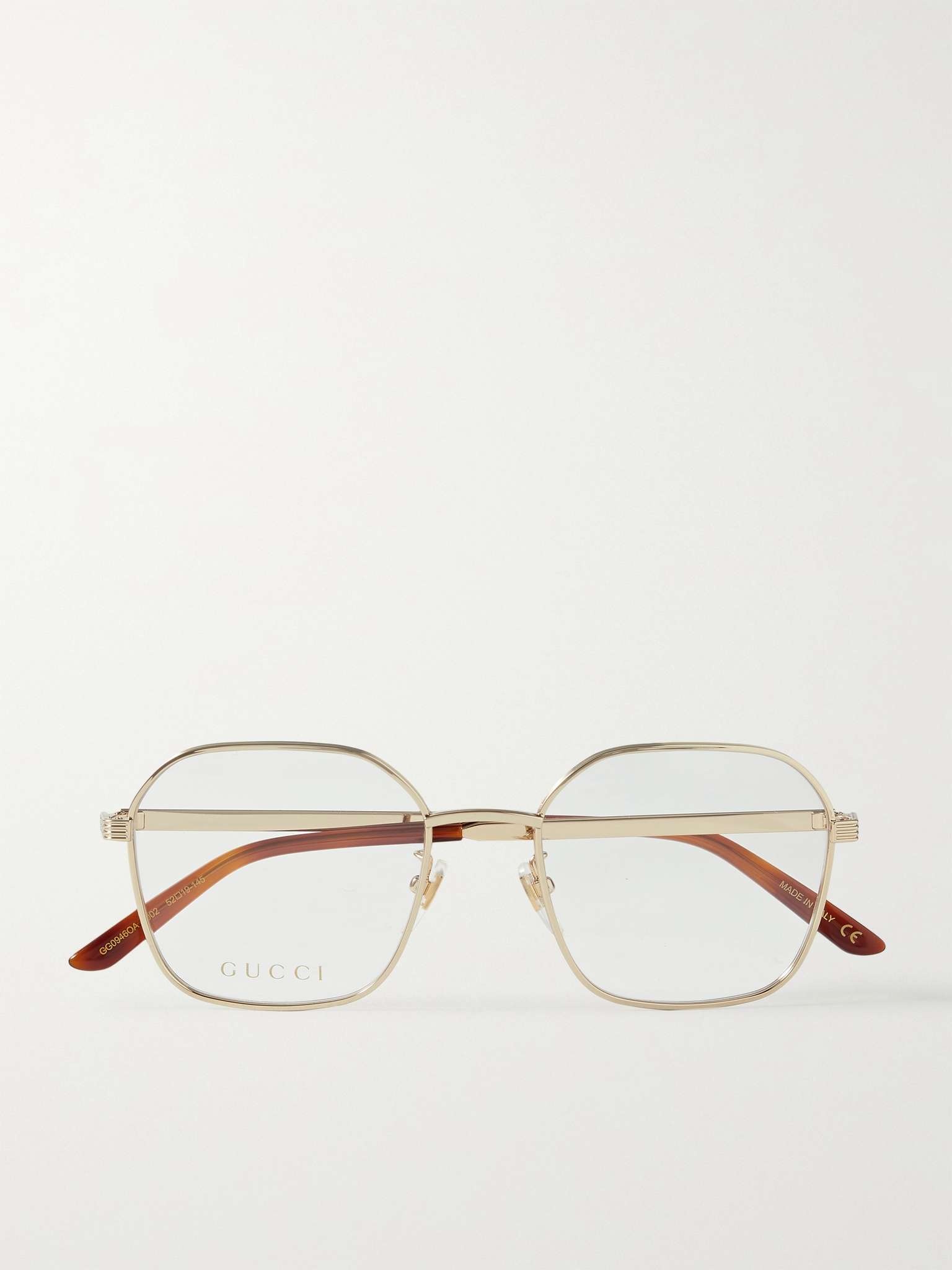 Hexagon-Frame Gold-Tone Optical Glasses - 1