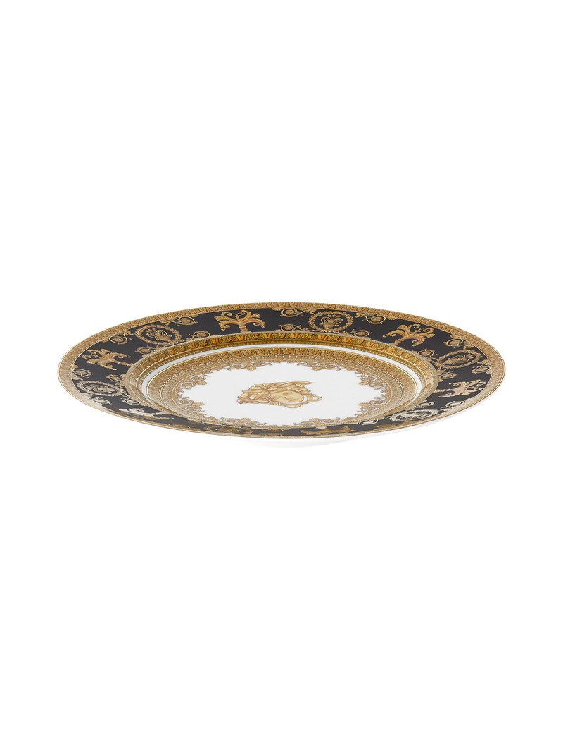 VERSACE Black Rosenthal 'I Heart Baroque' Bread Plate outlook