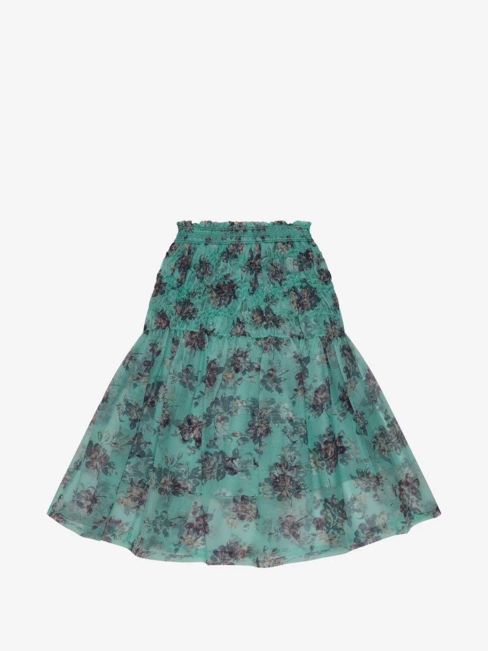 floral-print shirred skirt - 1