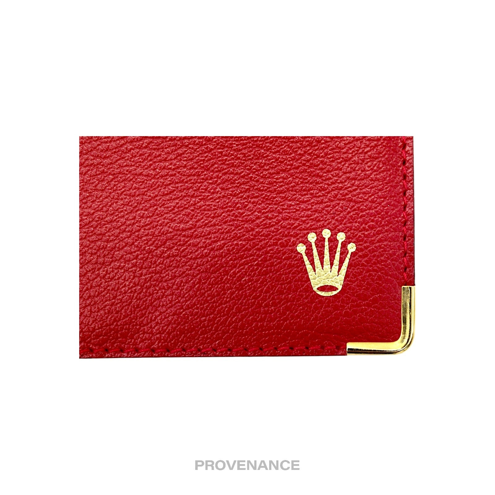 Rolex Card Holder Wallet - Red Leather - 5