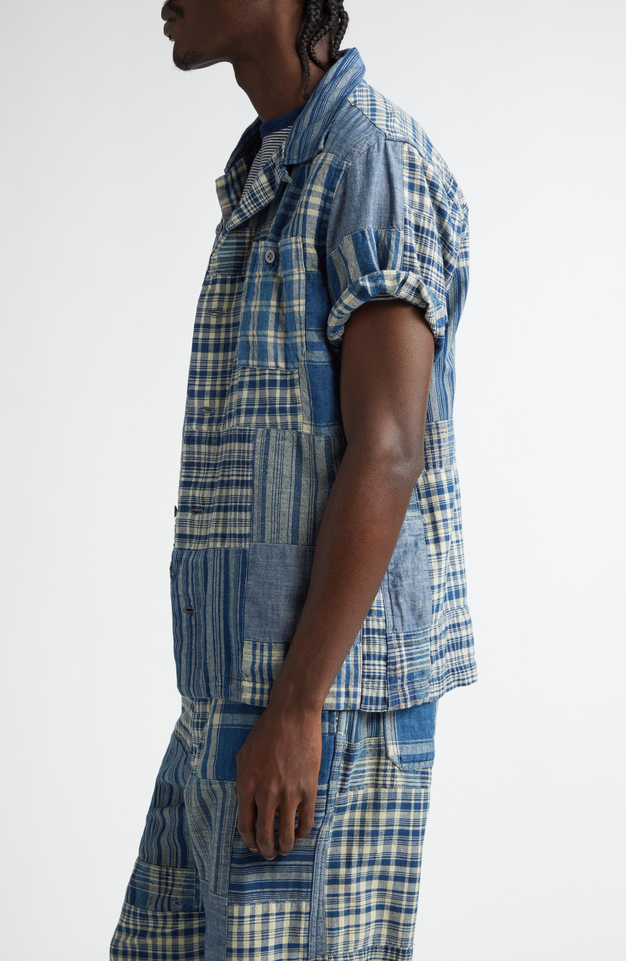 Double RL Indigo Patchwork Camp Shirt at Nordstrom - 4
