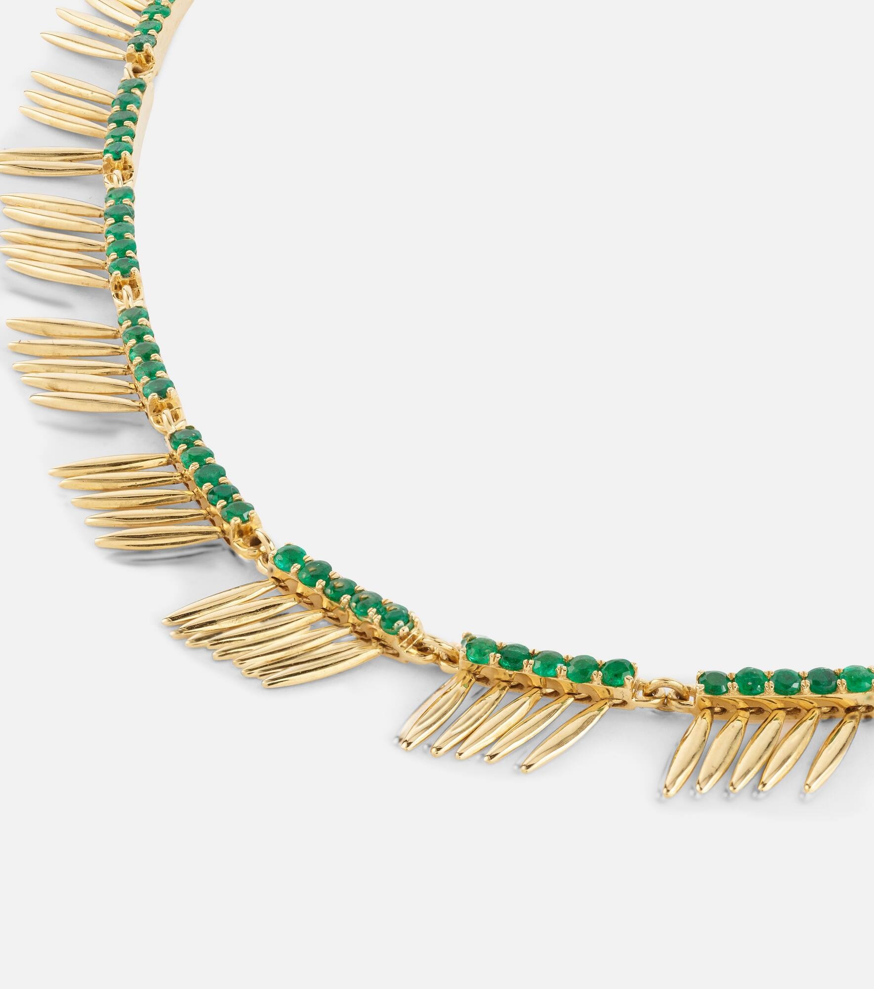 Grass Sunny 18kt gold necklace with emeralds - 6