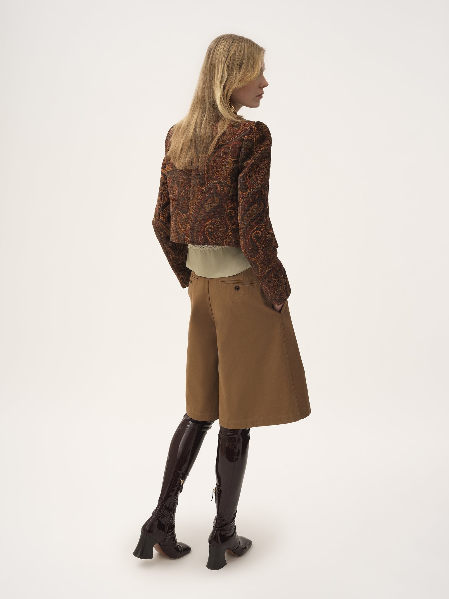 BOXY COLLARLESS JACKET IN TAPESTRY JACQUARD - 6