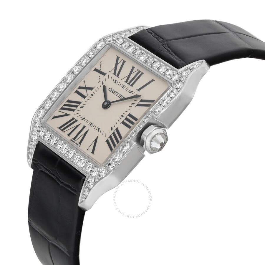 Pre-owned Cartier Santos Dumont Diamond Silver Dial Ladies Watch WH100251 - 3