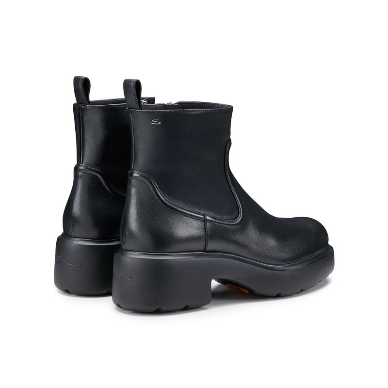 Women's black leather Easy ankle boot 3