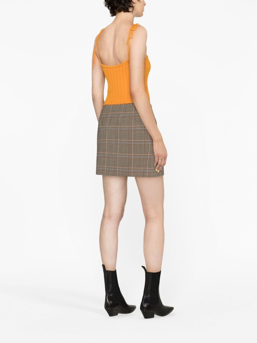 Staffa check-pattern mini skirt - 4