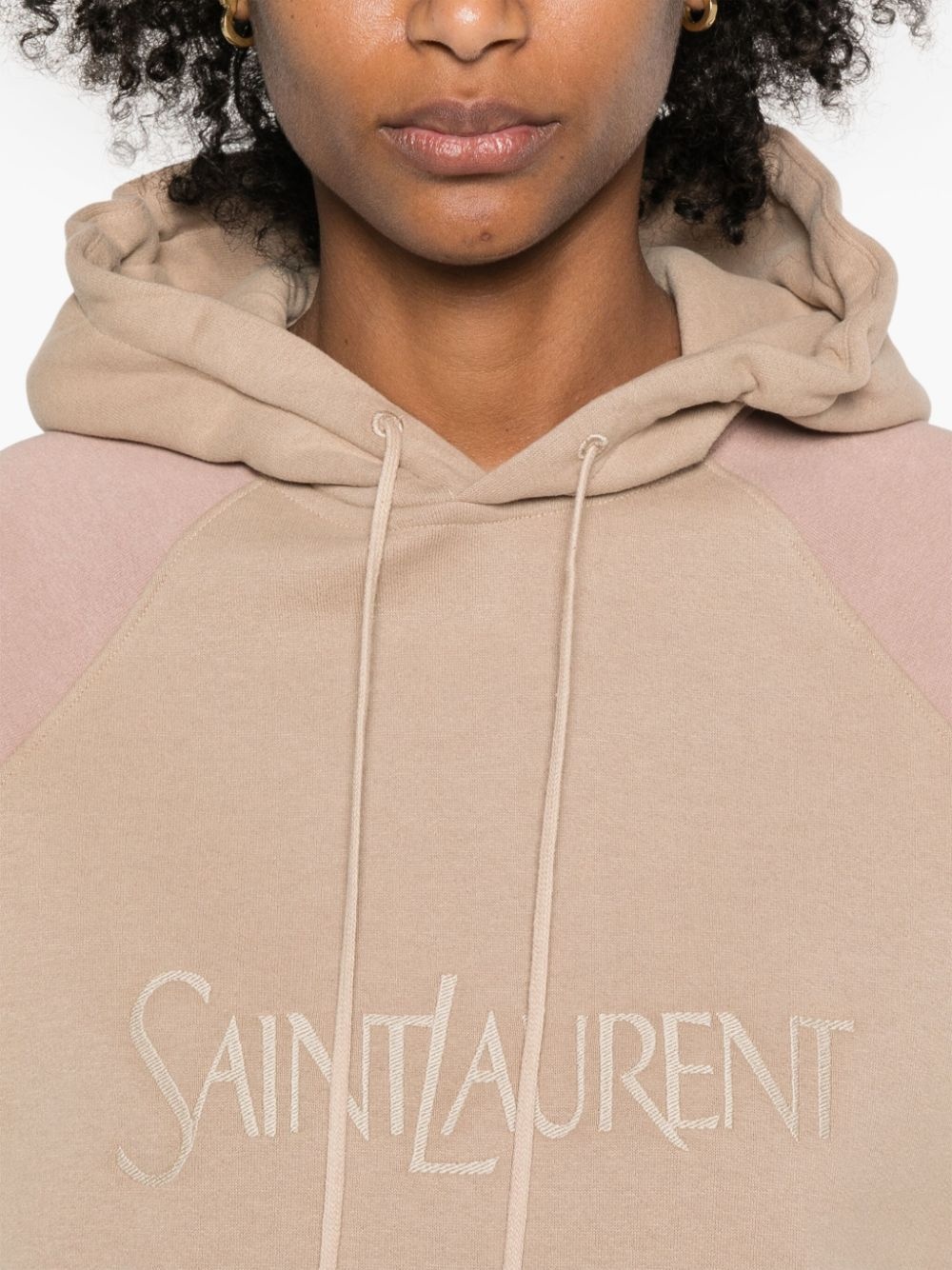 embroidered-logo cotton hoodie - 5