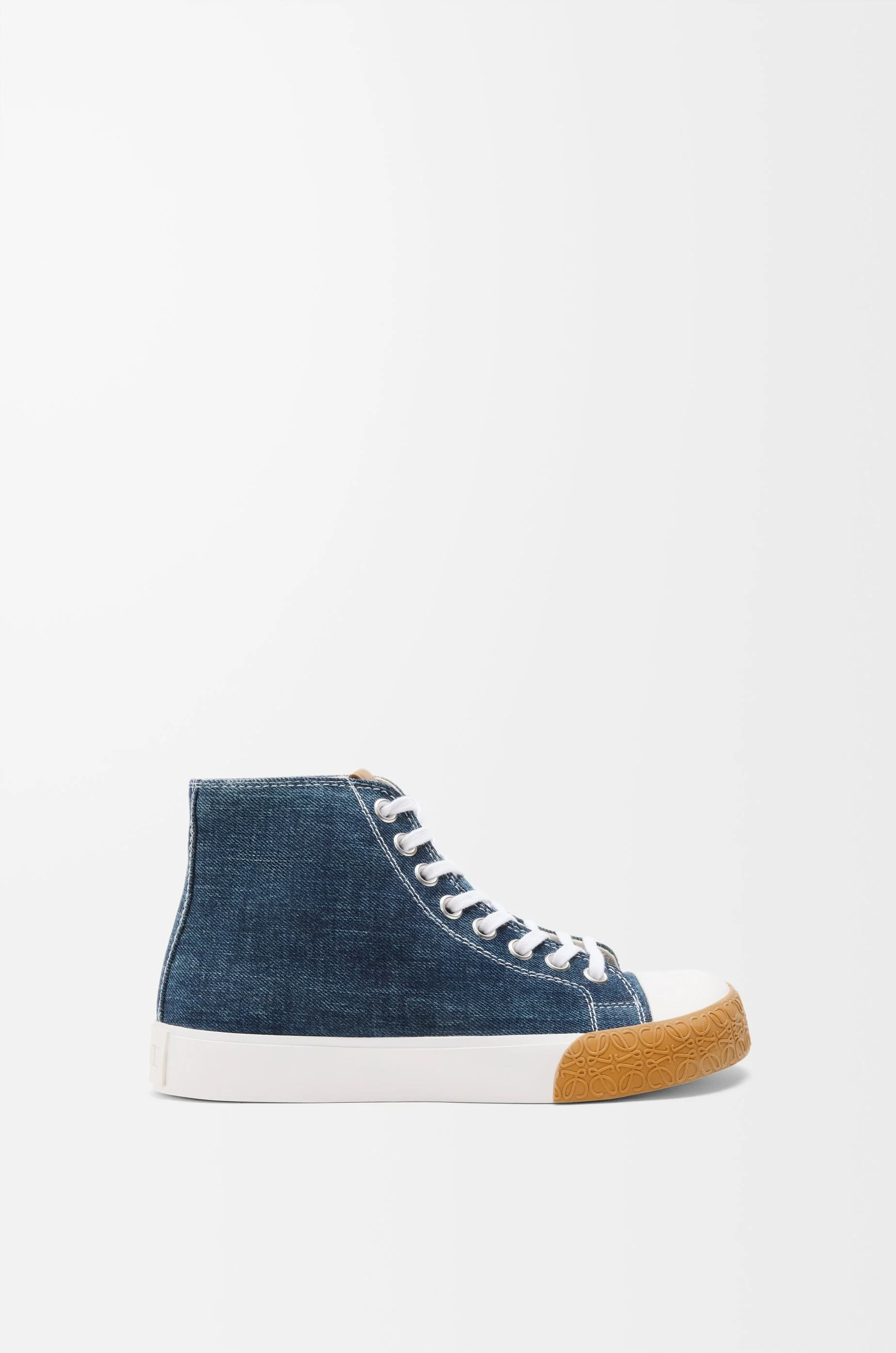 Bloc high-top sneaker in denim - 1