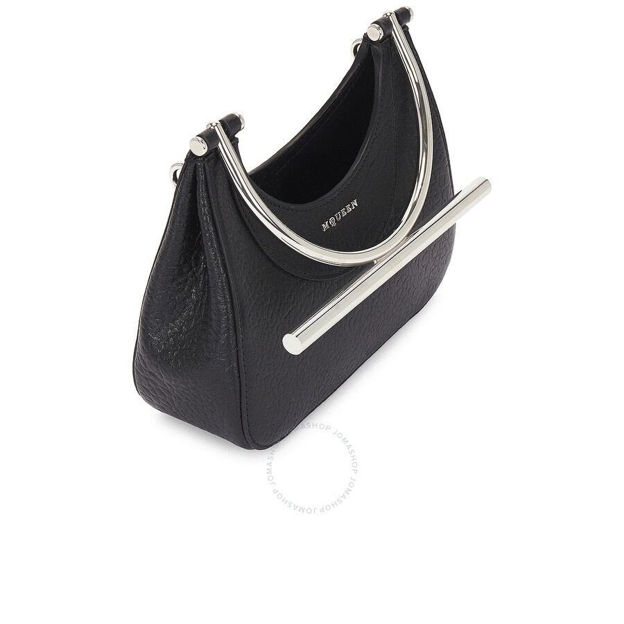 Alexander Mcqueen Ladies Black / Silver Mini T-Bar Bag - 3