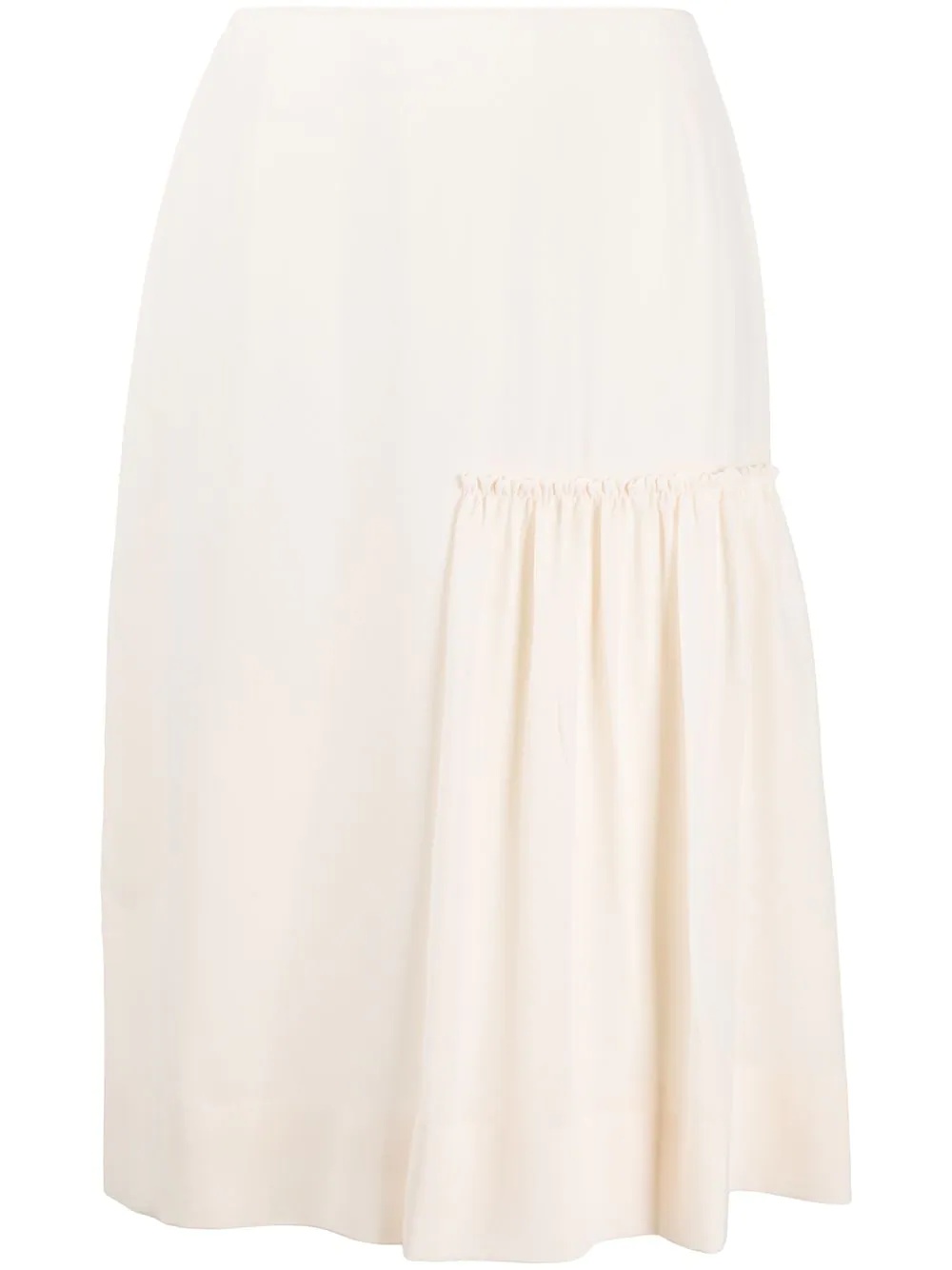 gathered-detail midi skirt - 1