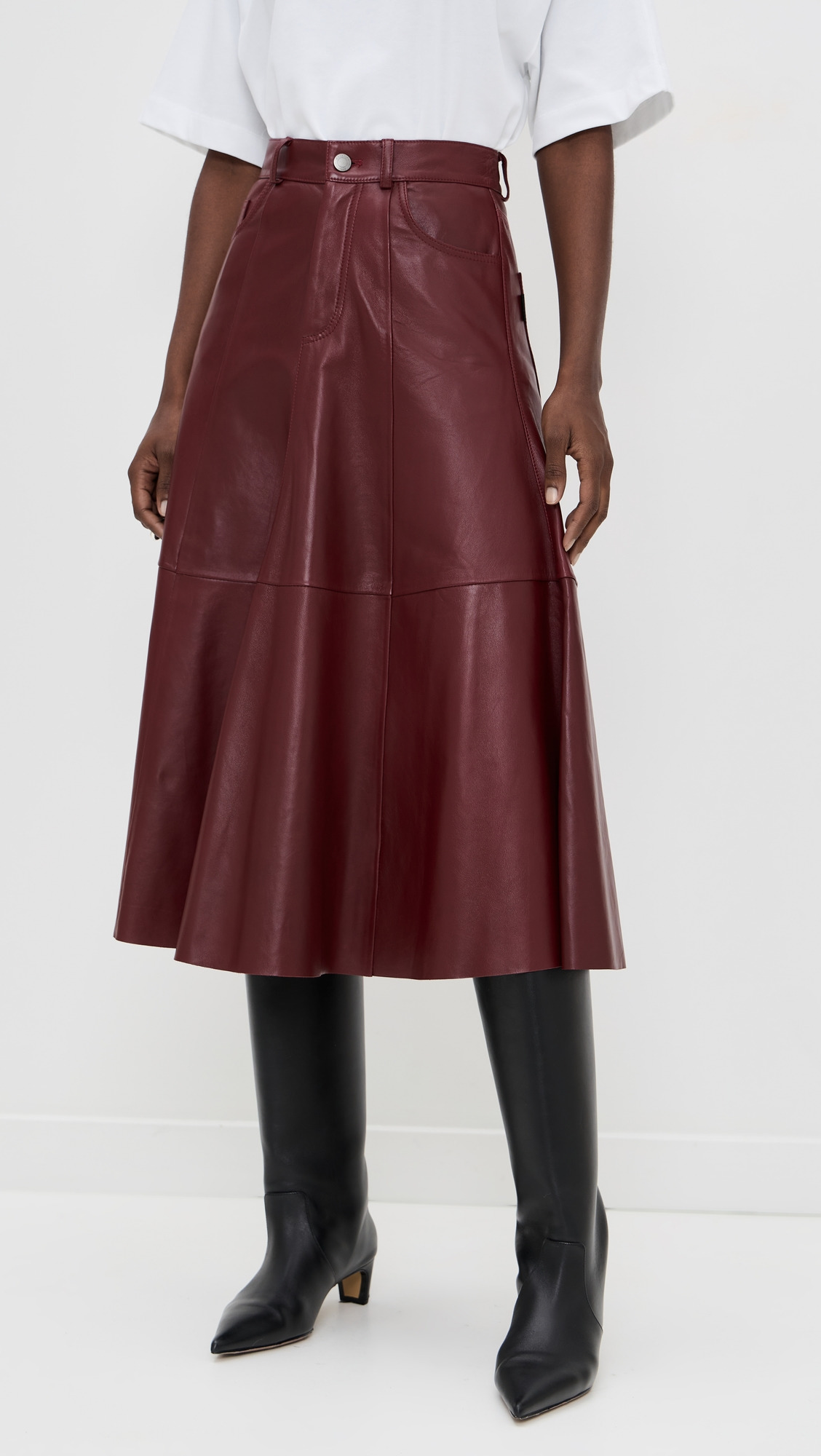 Mid Serenity Leather Skirt - 1