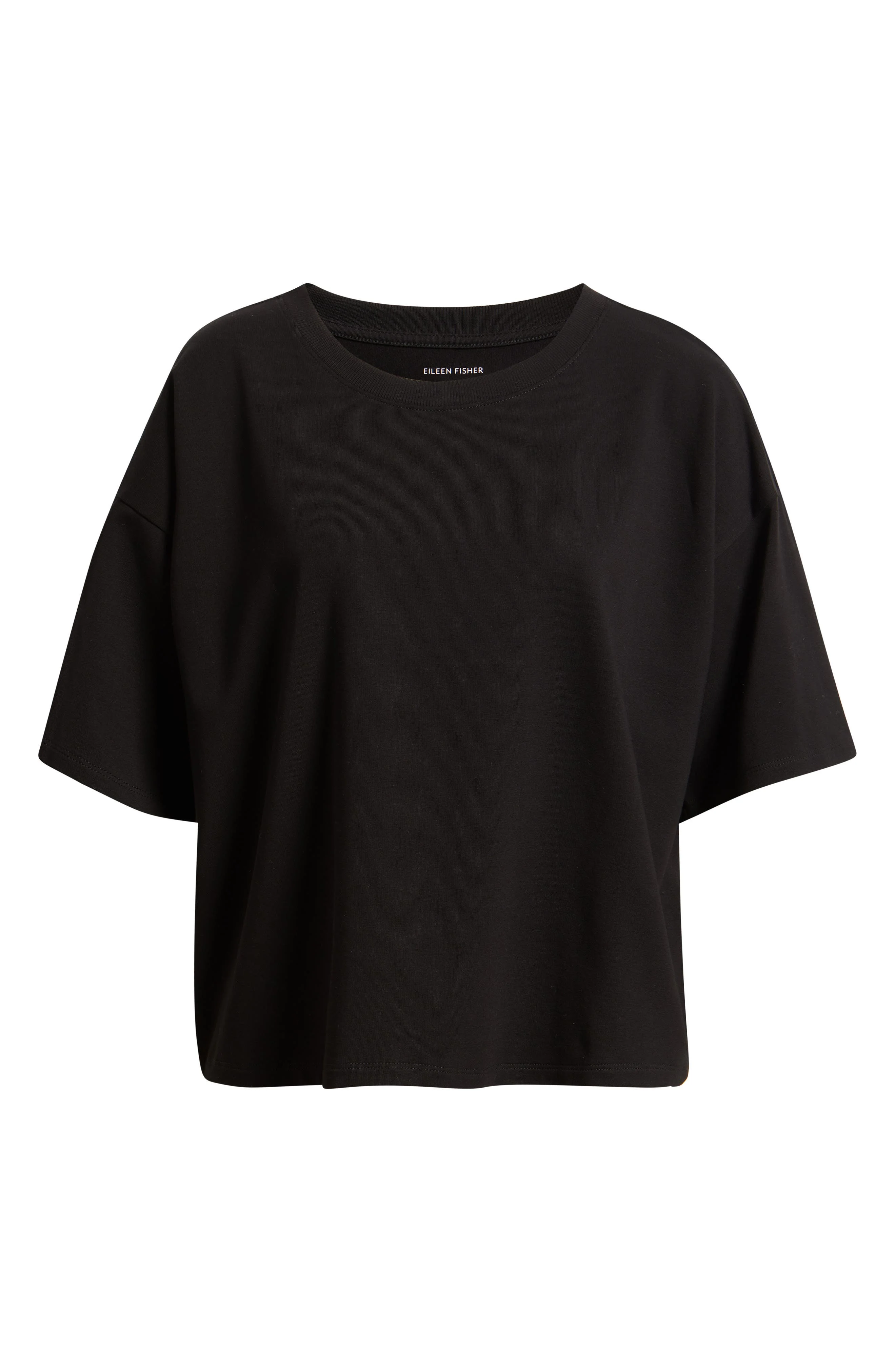 Eileen Fisher Boxy Crewneck T-Shirt in Black at Nordstrom - 1
