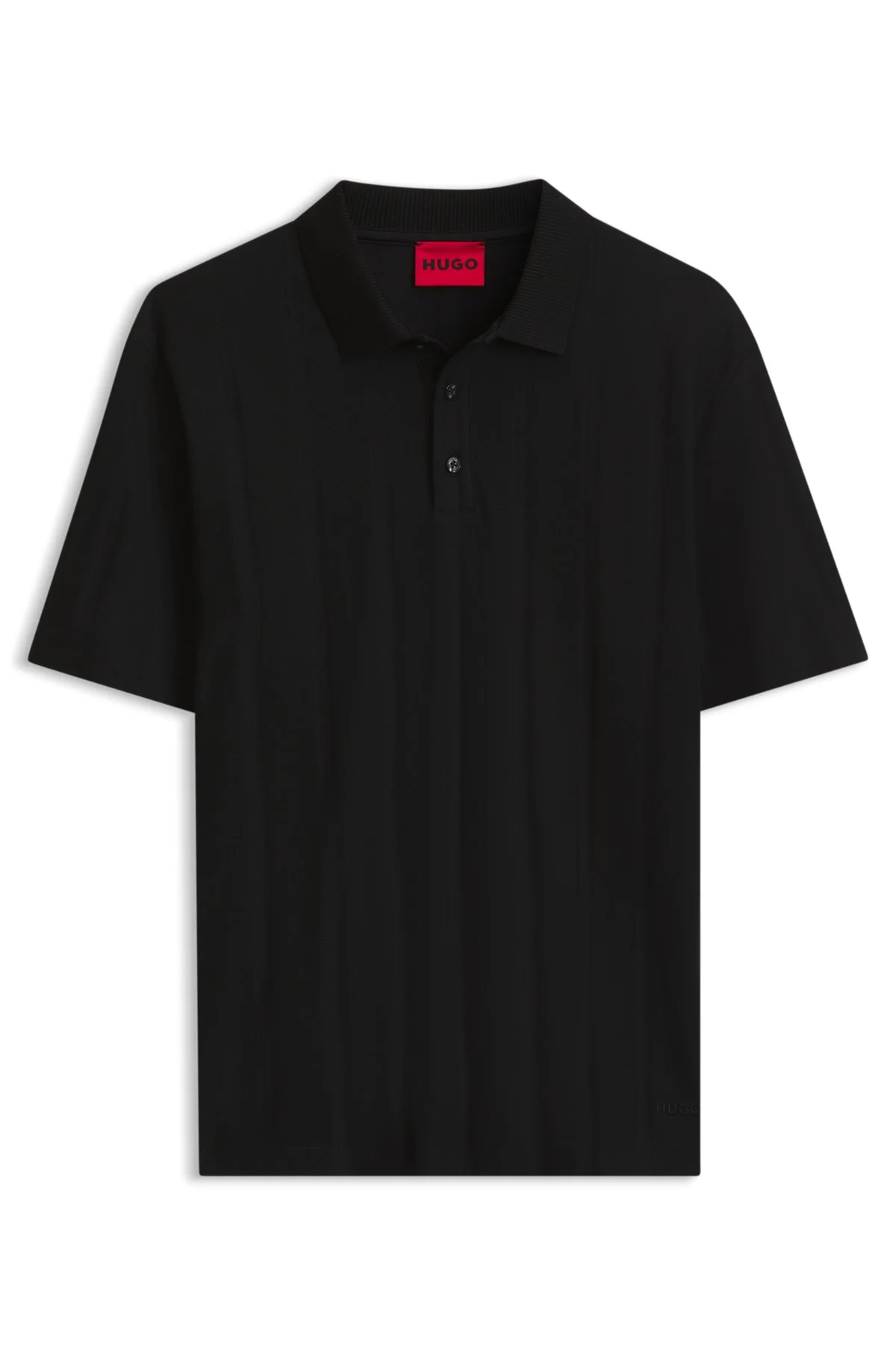 RELAXED-FIT MERCERIZED-COTTON POLO SHIRT WITH HERRINGBONE STRIPES - 1