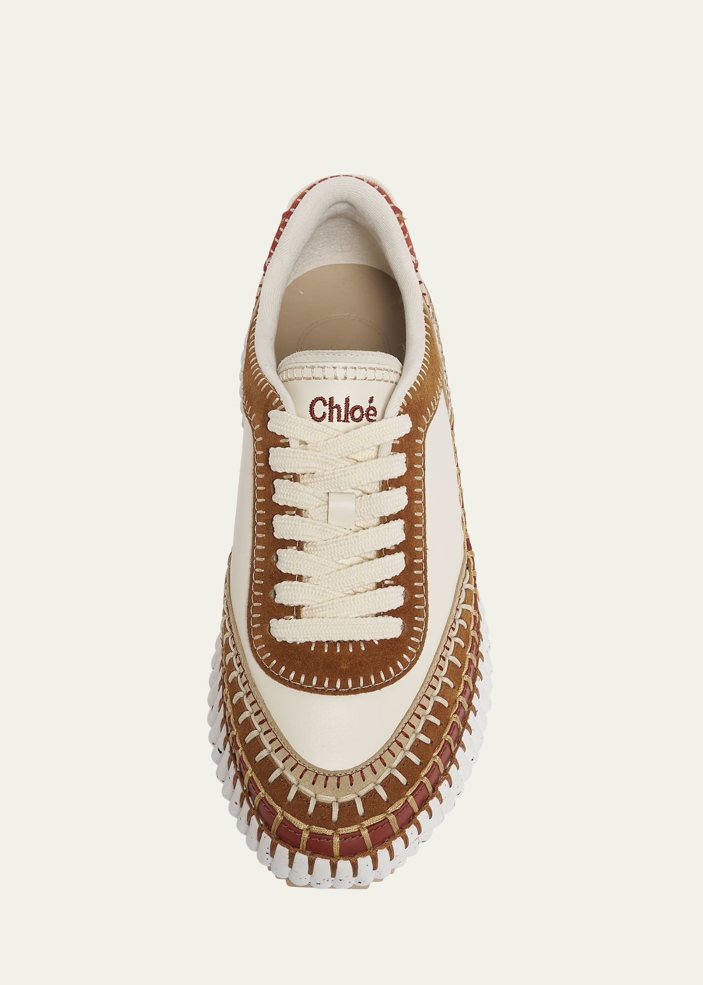 Nama Mixed Leather Low-Top Platform Sneakers - 3