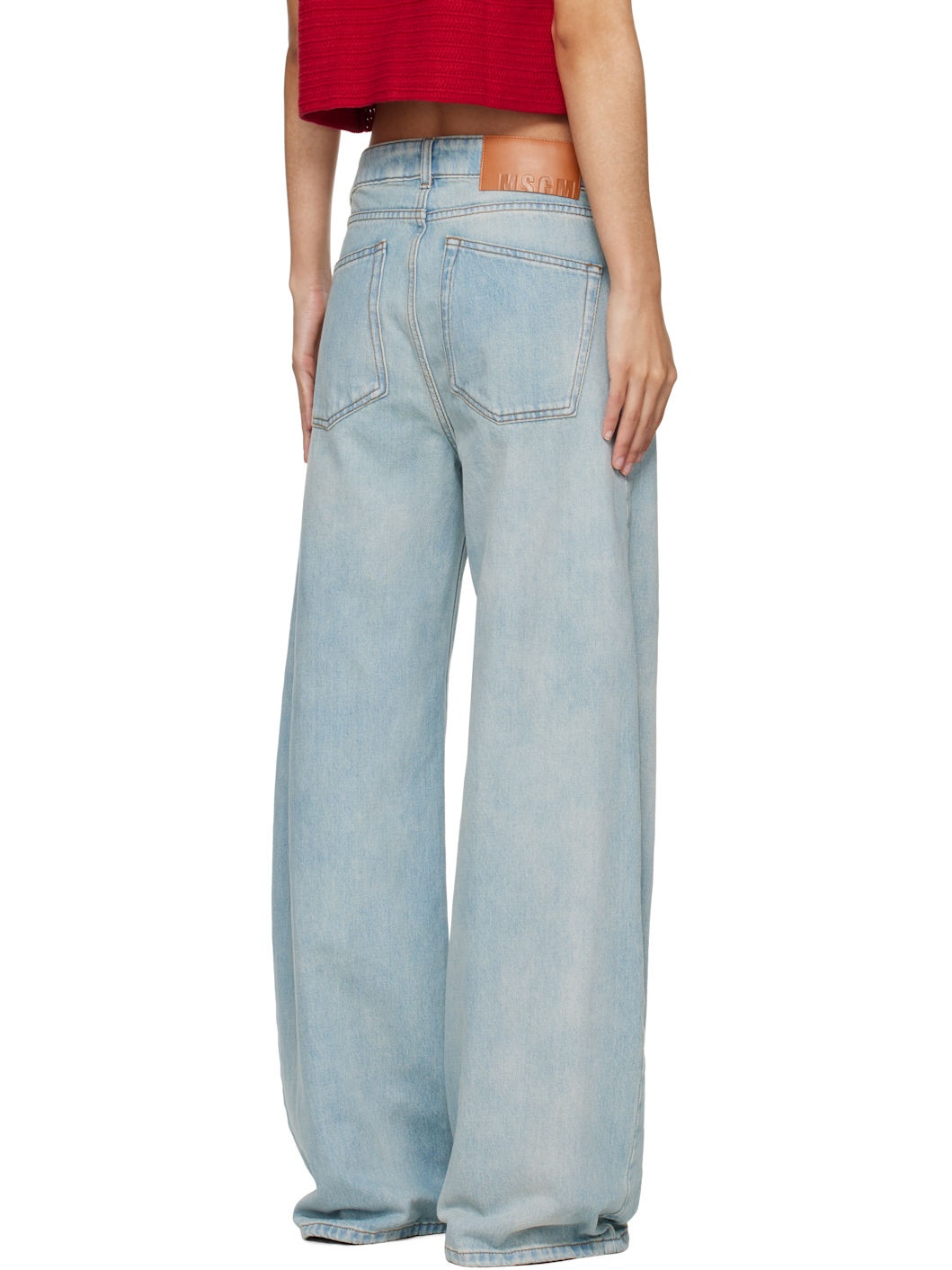 Blue Wide-Leg Trousers - 3