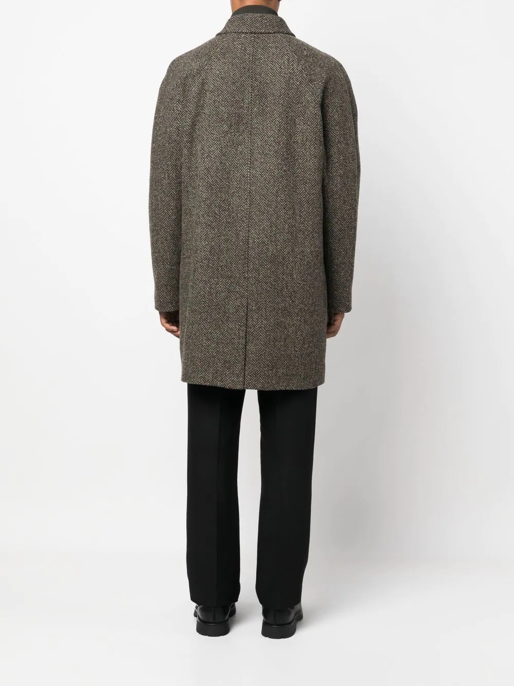 herringbone wool coat - 4