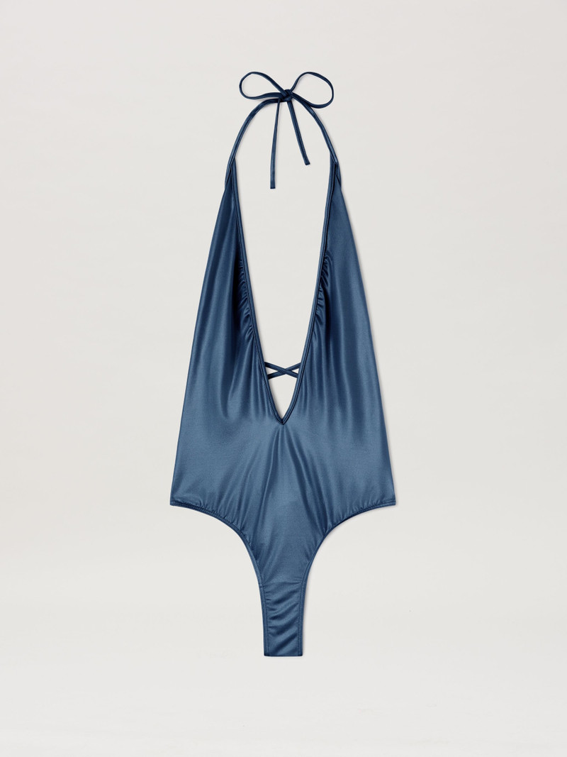Metallic V Neck Swimsuit 1