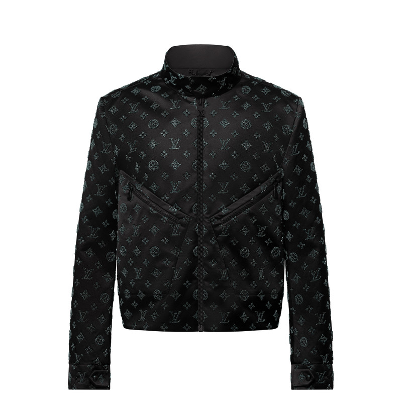 Embellished Silk Flight Suit Jacket 1