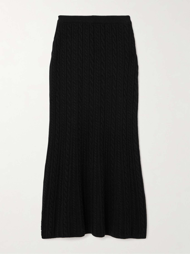Cable-knit wool midi skirt - 1