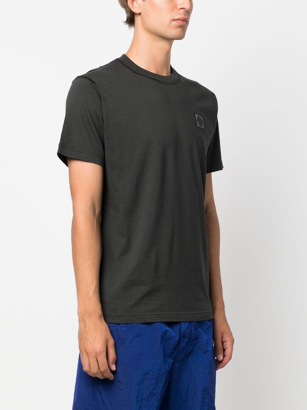 Compass-patch cotton T-shirt - 3