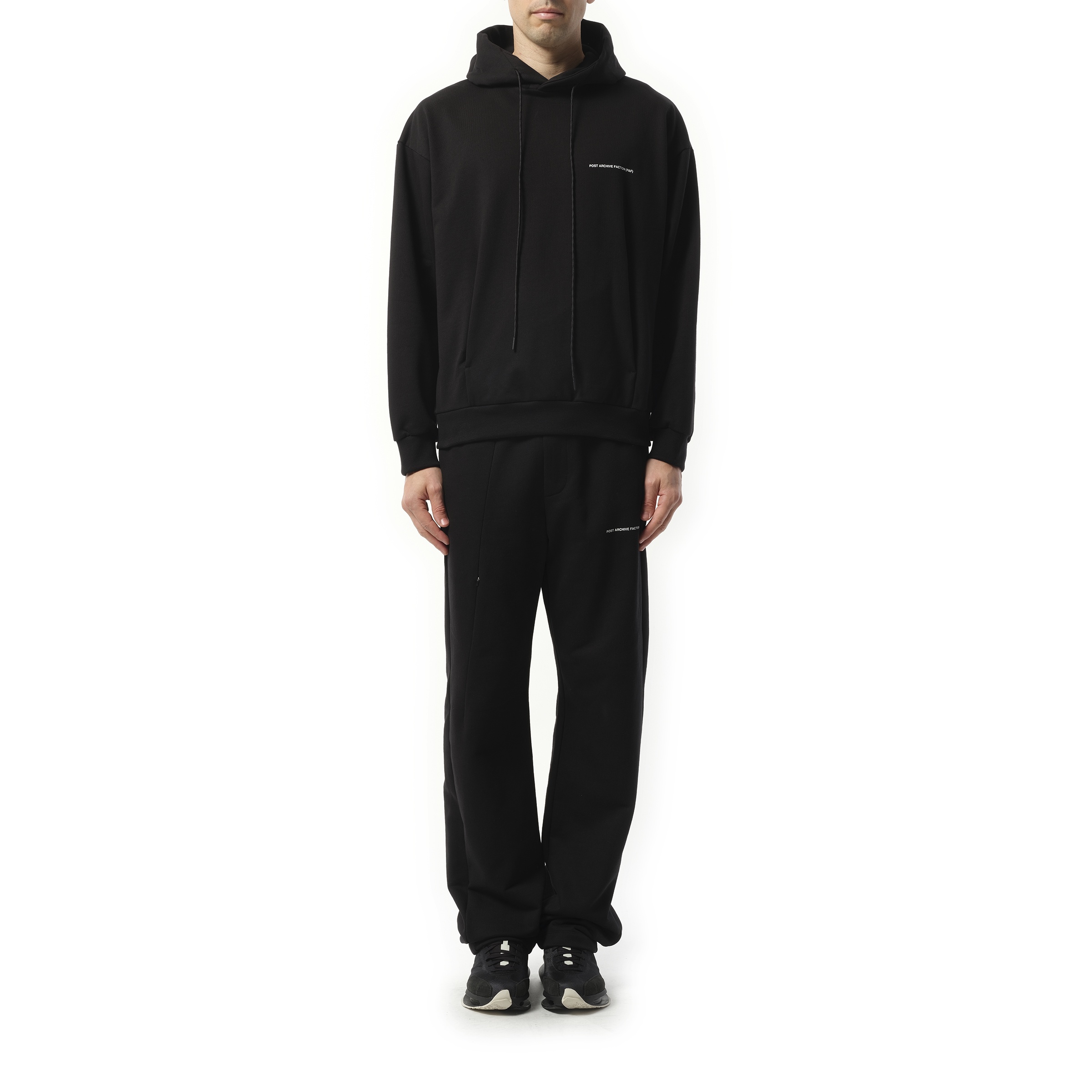 POST ARCHIVE FACTION(PAF) 8.0 KNIT HOODIE RIGHT BLACK 8.0