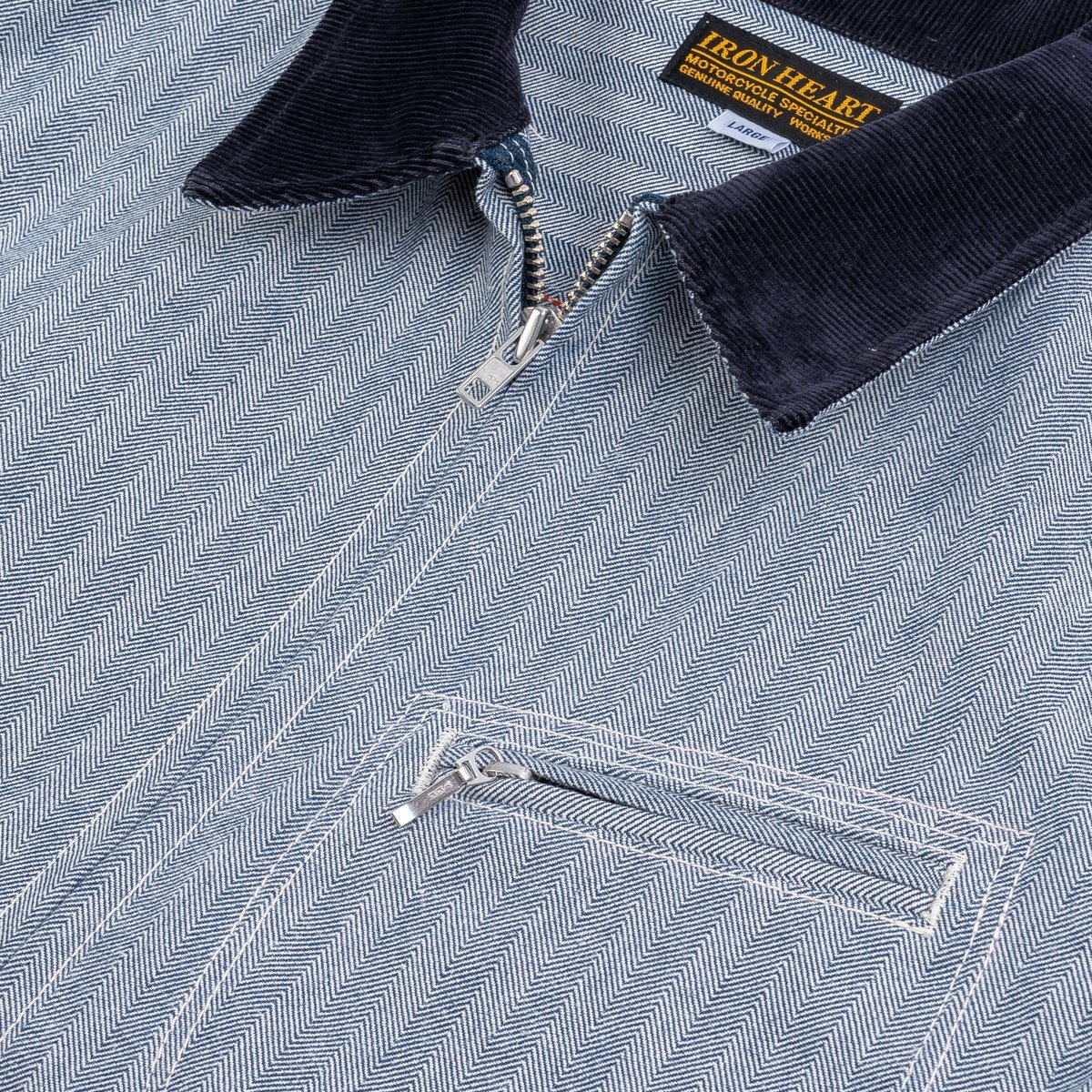 IHJ-119-BLU 14oz Heavy Herringbone Work Jacket - Blue - 13