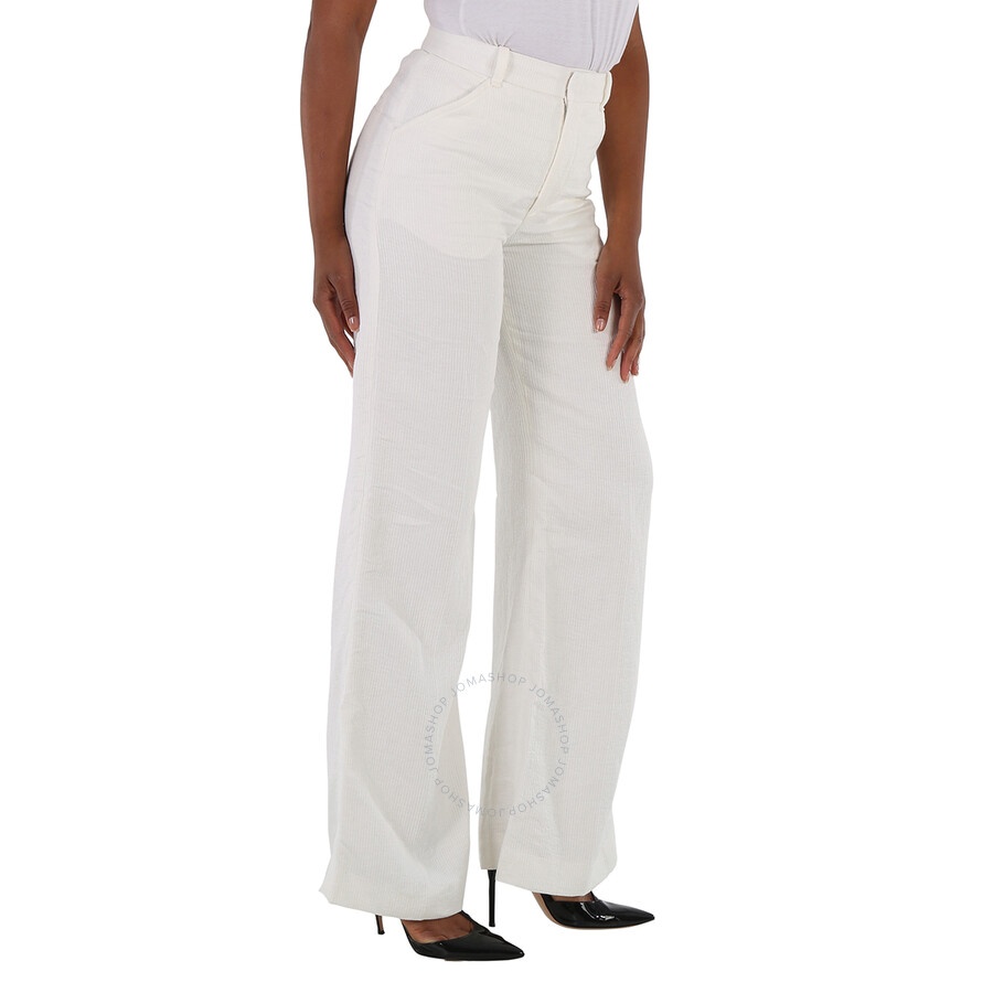 Chloe Ladies Iconic Milk Flared Ribbed Trousers - 2