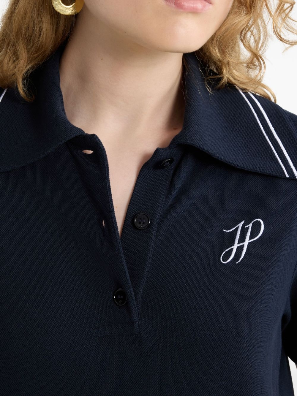 logo-embroidered mini polo dress - 3
