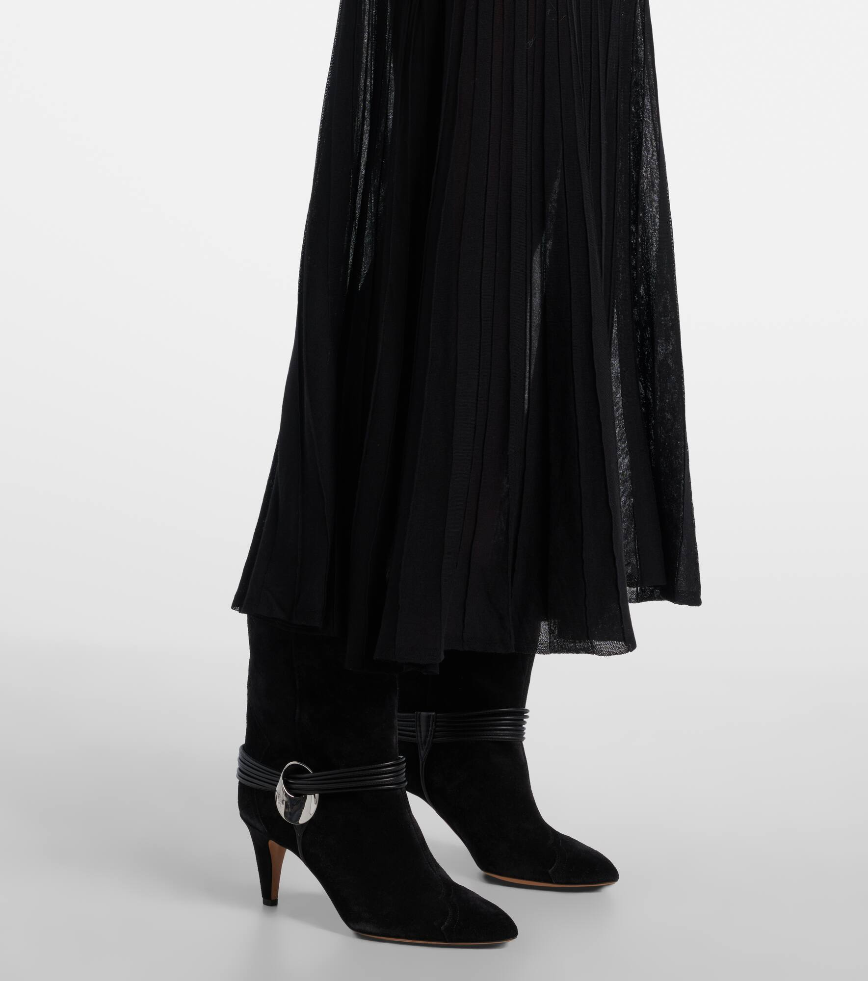 Ezra pleated semi-sheer crêpe skirt - 5