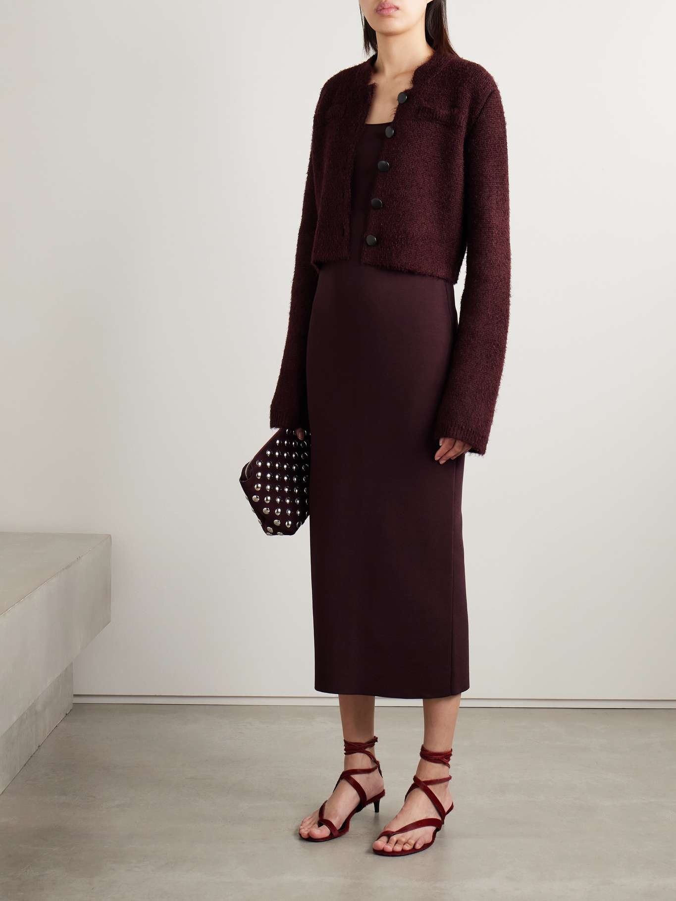 Dixi stretch-knit midi dress Burgundy - 2