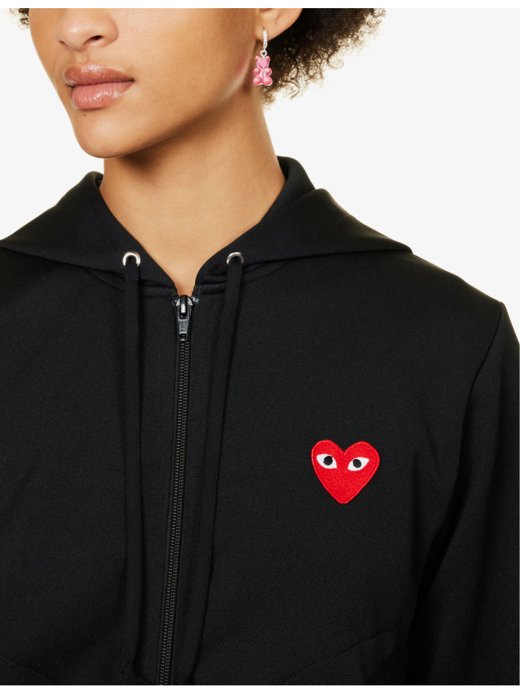 Heart-embroidered cotton-jersey hoody - 5