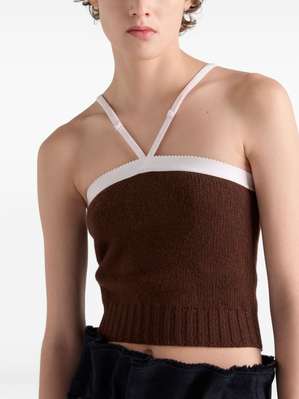 adjustable-straps knitted top - 5