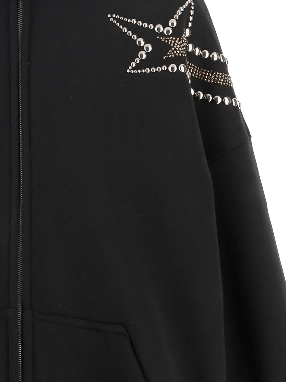 star-embellished zip-up hoodie - 3