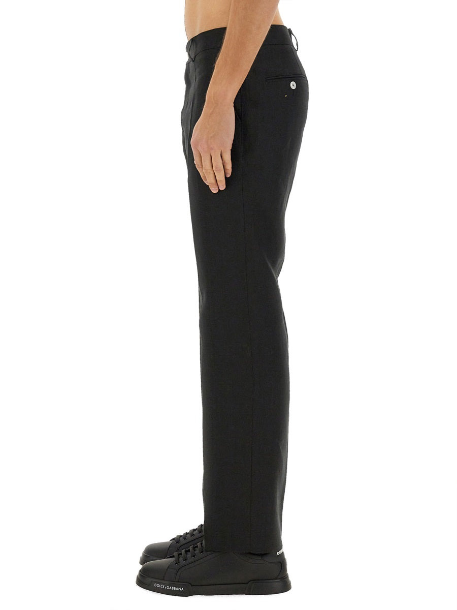 Dolce & Gabbana Men Stretch Linen Tailored Pants - 4