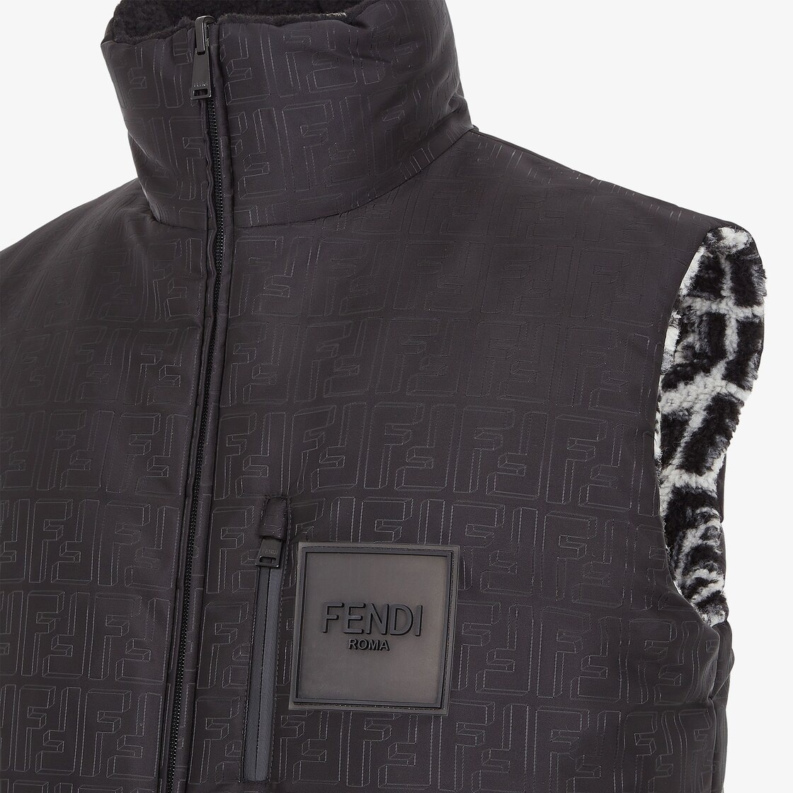 Black fabric reversible vest - 3