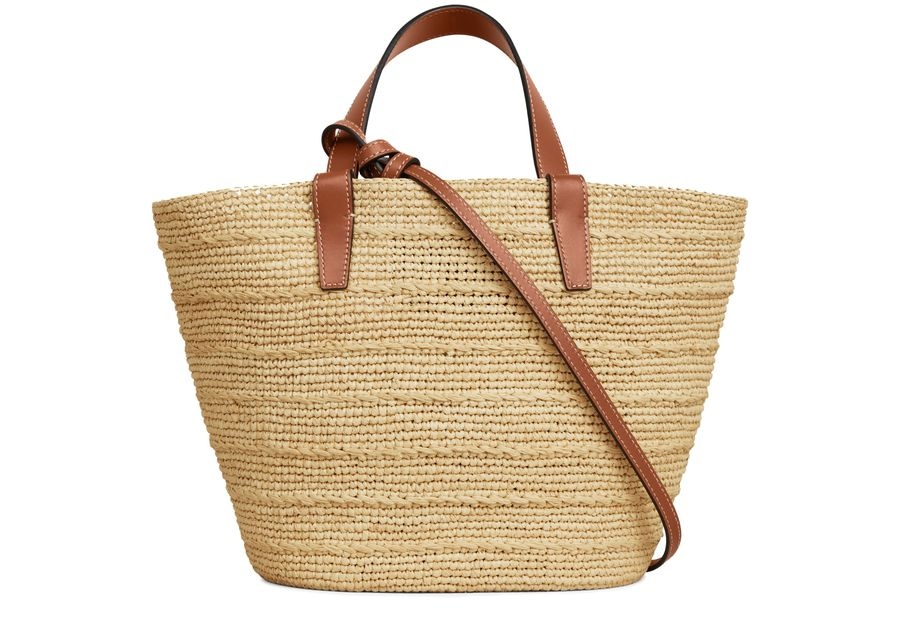 CELINE Teen supple panier in raffia and calfskin | 24s