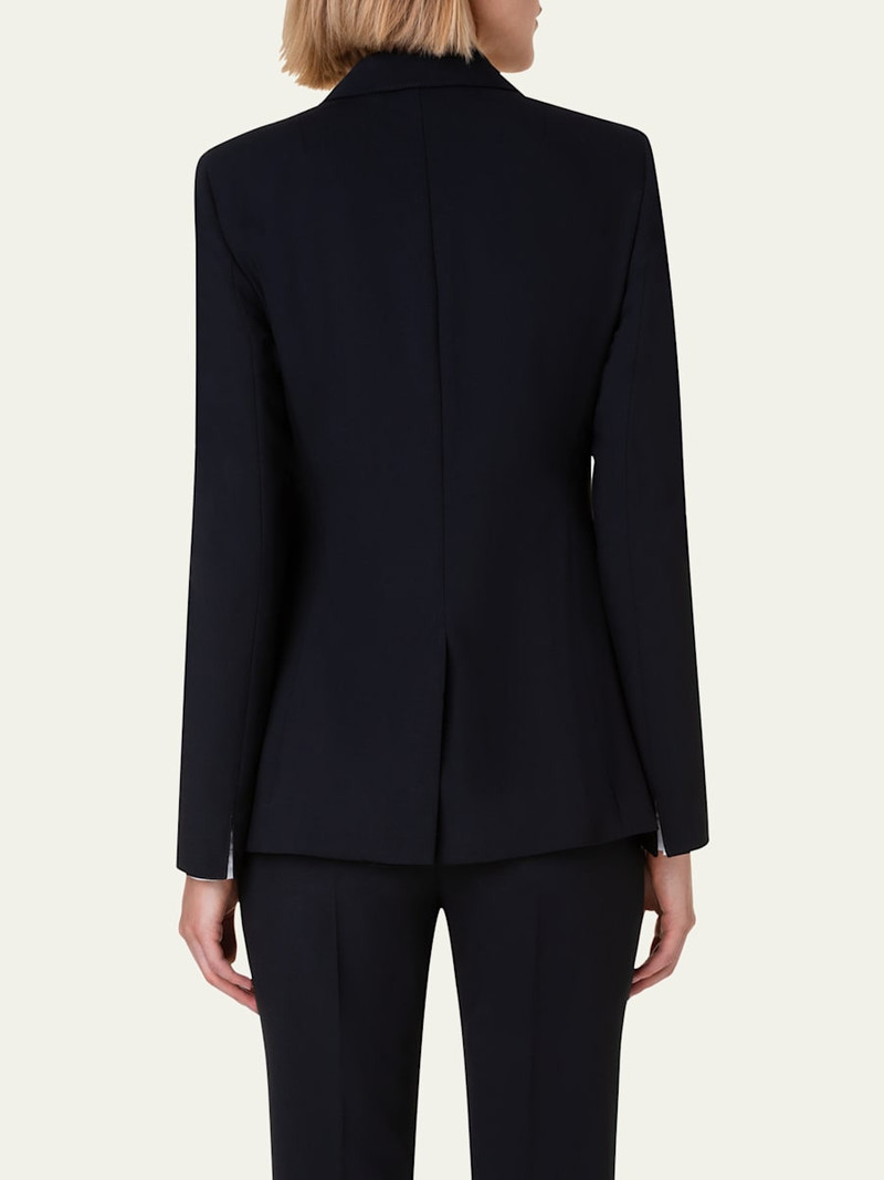 One-Button Wool Long Body Blazer Jacket 3