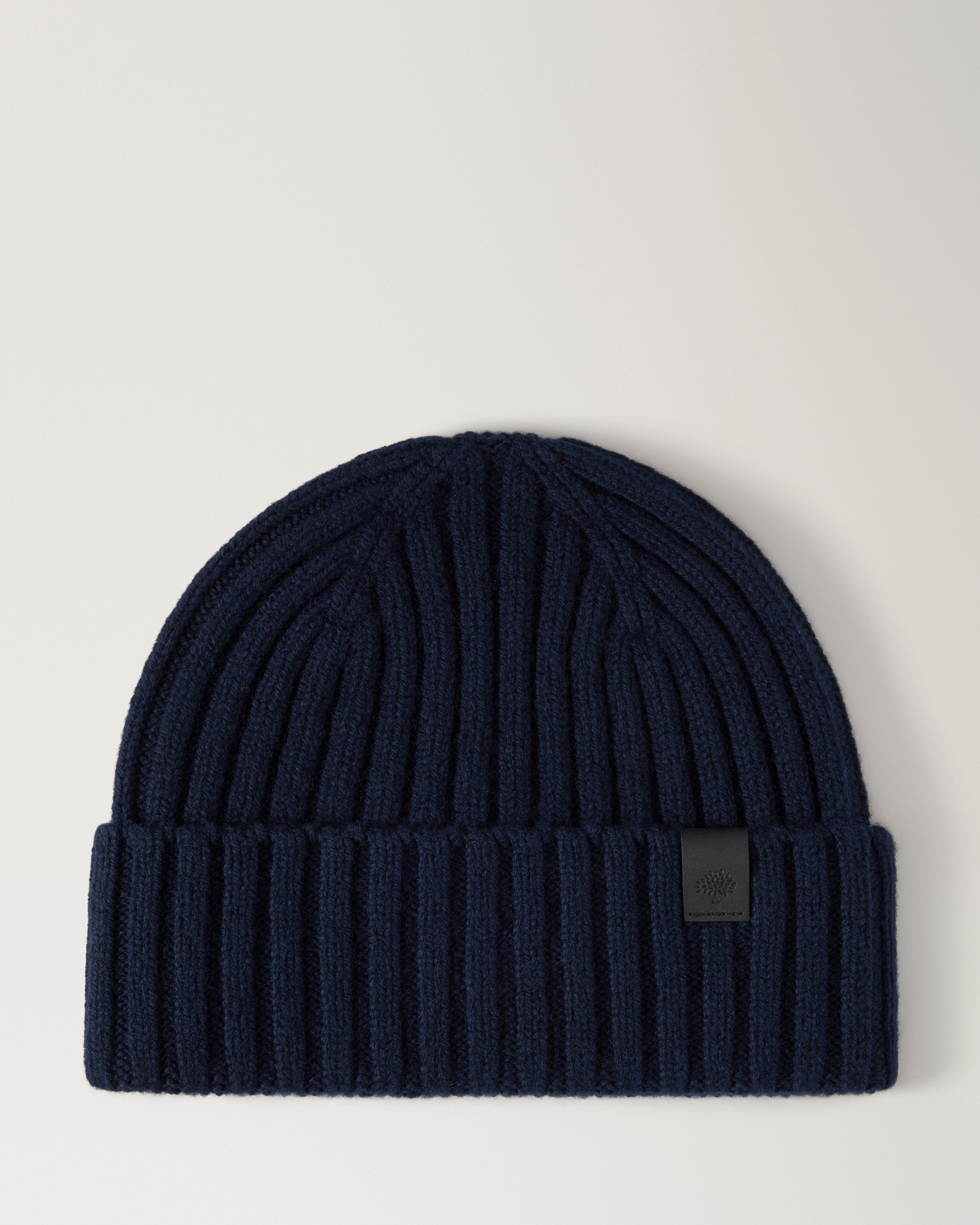 Ribbed Knit Beanie Night Sky Merino Wool - 1