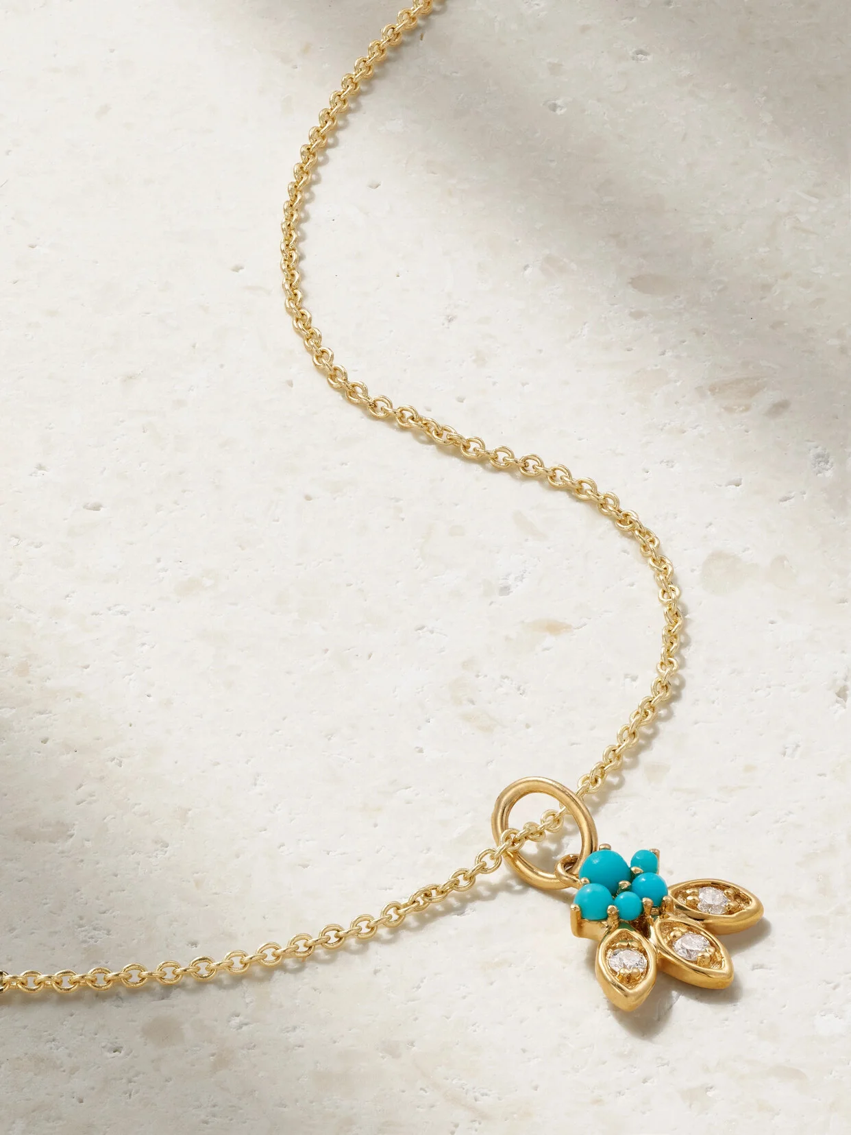 14-karat Gold, Turquoise And Diamond Necklace - 1