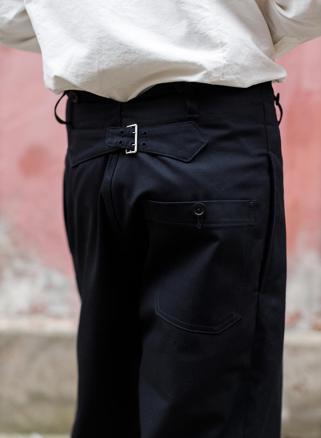 Nigel Cabourn Farm Pant Cavalry Twill in Black | REVERSIBLE