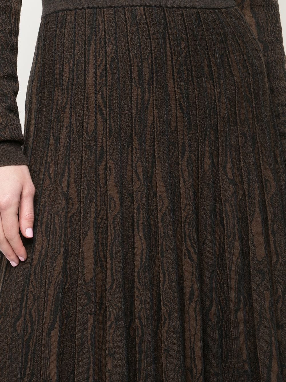 cashmere woodgrain jacquard knit skirt - 5