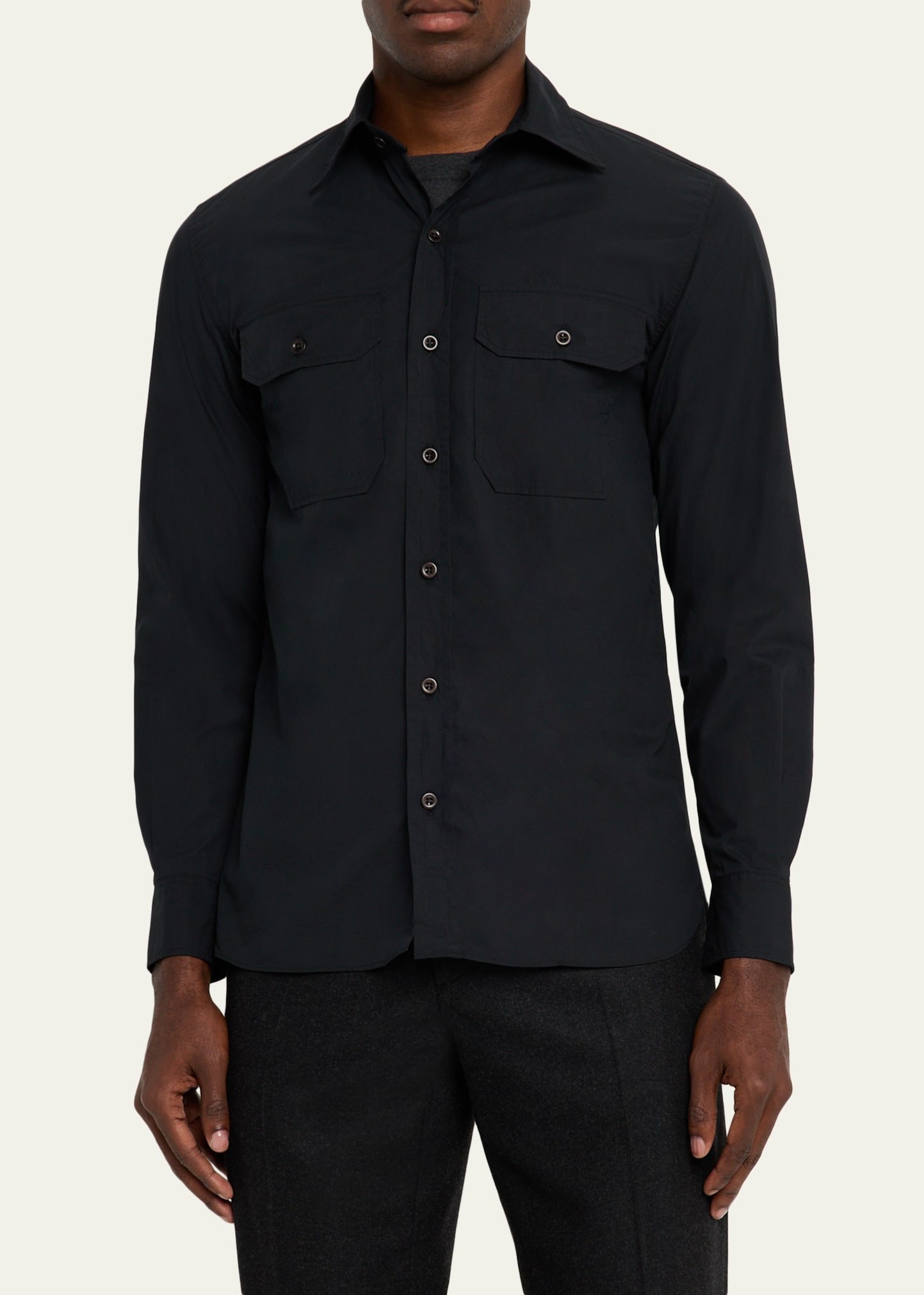 Men's Sueded Cotton Poplin Button-Down Shirt - 4